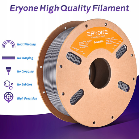 Eryone Glitter/Sparkly/Galaxy Silver PLA 1kg cardboard spool #B0104002