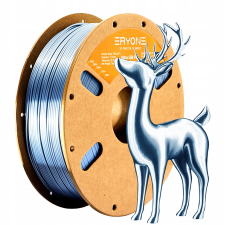 Eryone Ultra Silk PLA 1,75mm 1kg–Srebrny Jedwabisty Połysk Wysoka Jakość