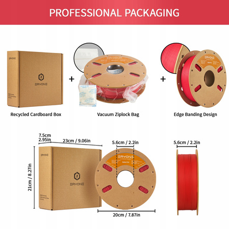 Eryone Red Matte PLA 1kg cardboard spool #B0112041