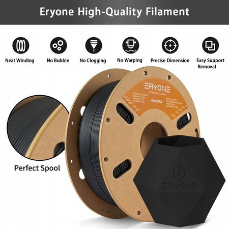 Eryone Black Matte PLA 1kg cardboard spool #B0101032