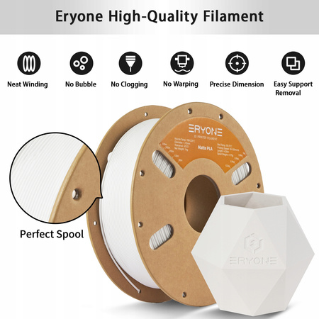 Eryone White Matte PLA 1kg cardboard spool #B0101033