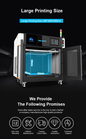 Drukarka 3D Mingda MD-600D – przemysłowa, duże pole 600x600x600 mm | 3dmove.pl