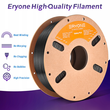 Eryone Glitter/Sparkly/Galaxy Black PLA 1kg cardboard spool #B0104004