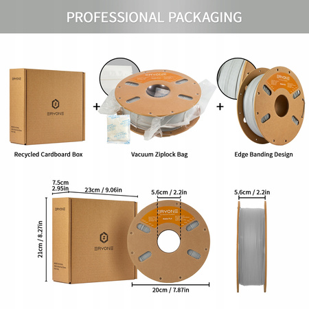 Eryone Grey Matte PLA 1kg cardboard spool #B0101034