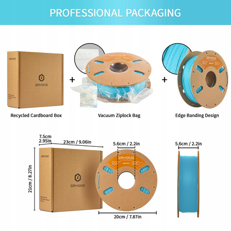 Eryone Aqua Blue Matte PLA 1kg cardboard spool #B0112037